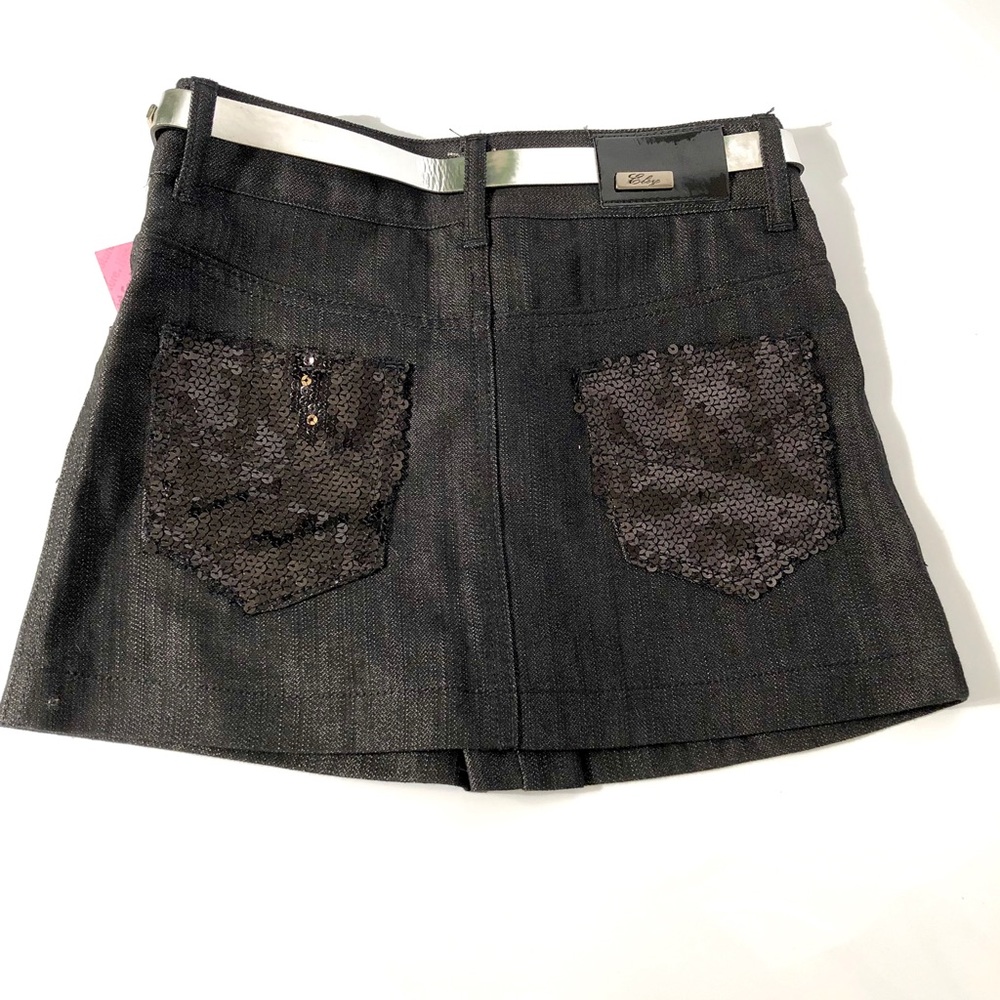 Elsy Girls Black Denim Skirt Size Jr 7 NEW